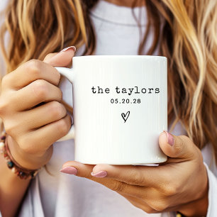 Mug M. & Mme Nouveaux Mariés Élégant Écriture Person