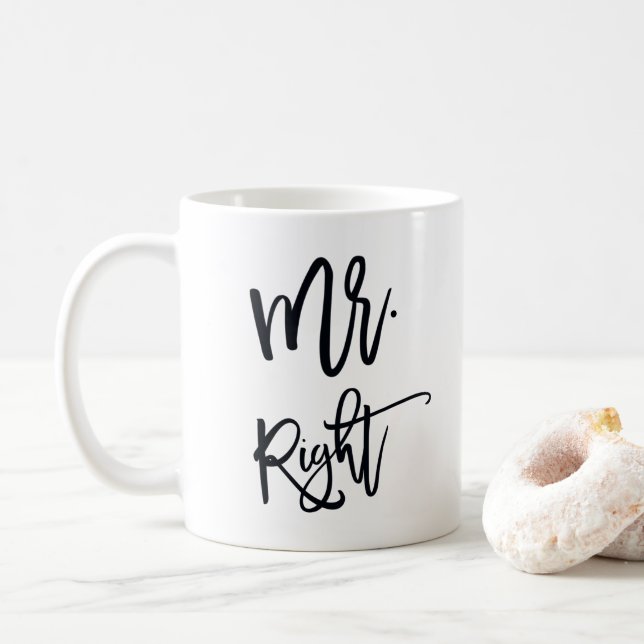 Mug M. Trendy Script Personalized de M. Right | (Avec donut)
