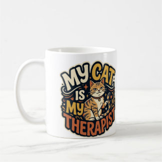 Mug Ma Chat Est Mon Thérapeute T-Shirt Drôle Pour Les