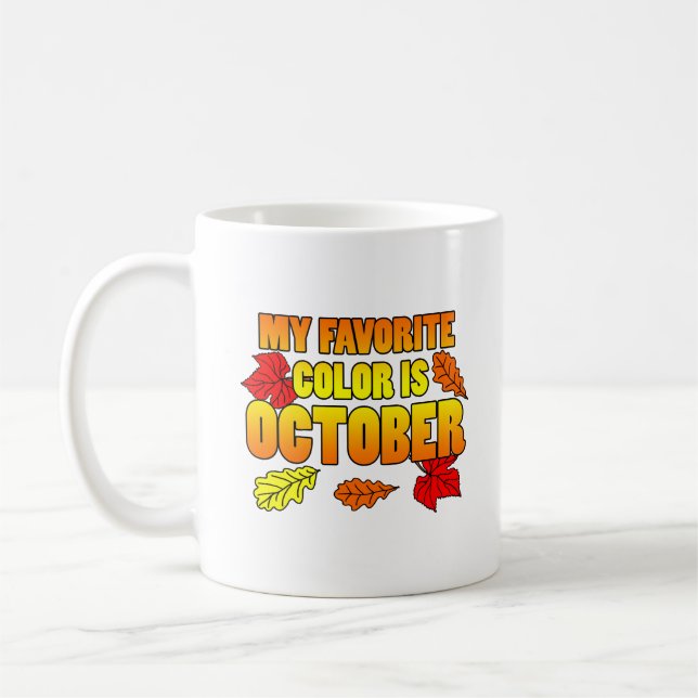 Mug Ma Couleur Préférée Est Feuille Octobre (Gauche)