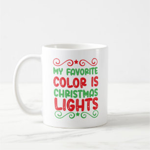 Mug Ma couleur préférée est les lumières de Noël