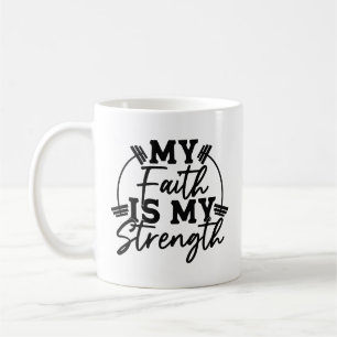 Mug Ma foi est ma force avec des poids