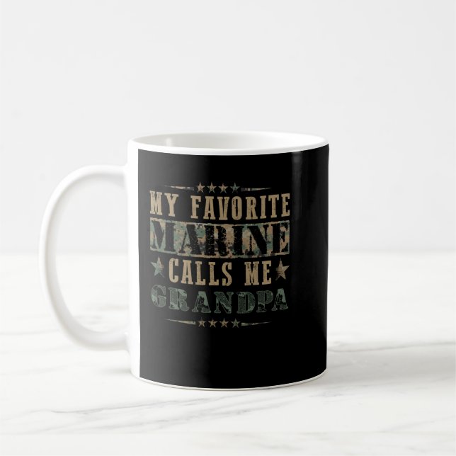 Mug Ma Marine préférée M'Appelle Grand-Père Drapeau Am (Gauche)