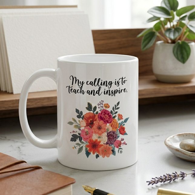 Mug Ma vocation est d'enseigner et d'inspirer le desig (Créateur téléchargé)