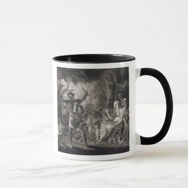 Mug Macbeth, les trois sorcières et Hecate dans l'acte (Droite)