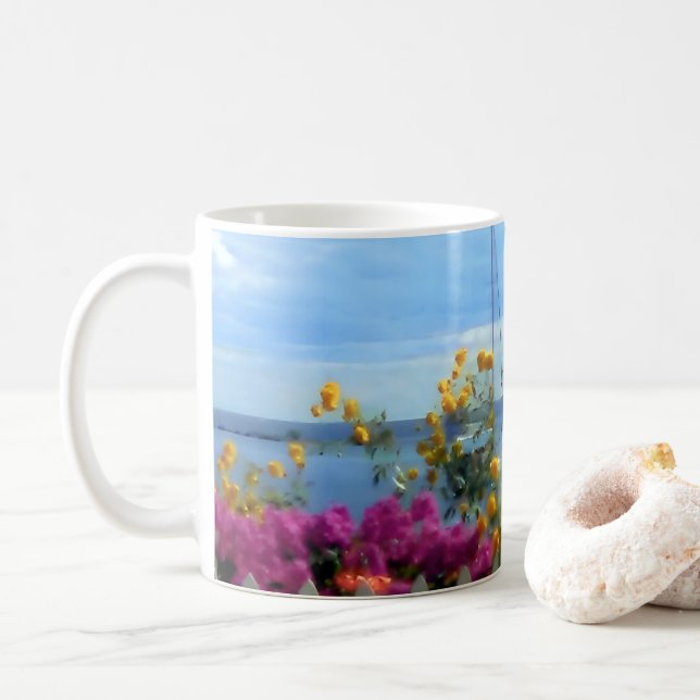Mug Mackinac Island lighthouse scene  Kaffeetasse (Mit Donut)