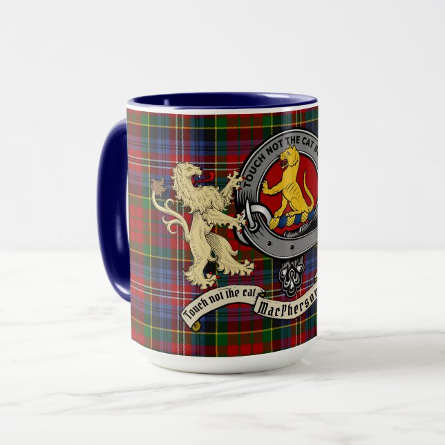 Mug MacPherson/McPherson Badge & Tartan Personnalisé (Devant gauche)