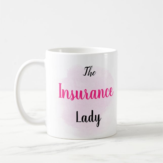 Mug Madame d'assurance - cadeau de vente d'assurance (Gauche)