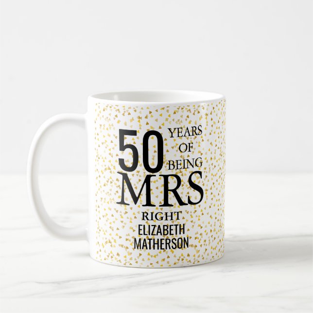 Mug Madame Right Fun Golden 50th Anniversary (Gauche)