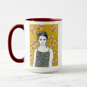 Mug Madame rose de fleur - jaune