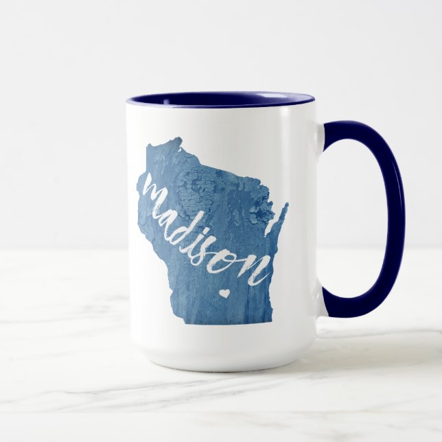 Mug Madison, Wisconsin Wood Grain (Droite)