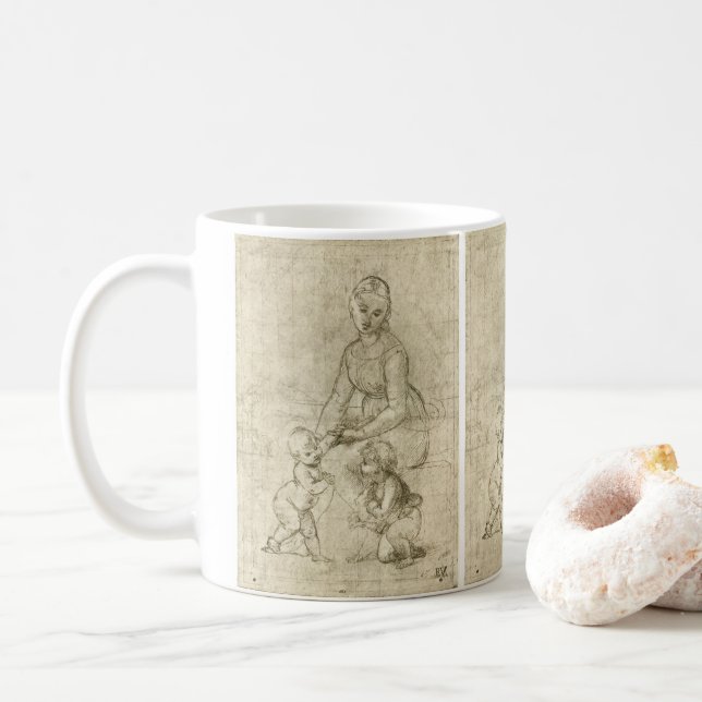 Mug Madonna, Christ et Saint Jean Baptiste par Rapahel (Avec donut)