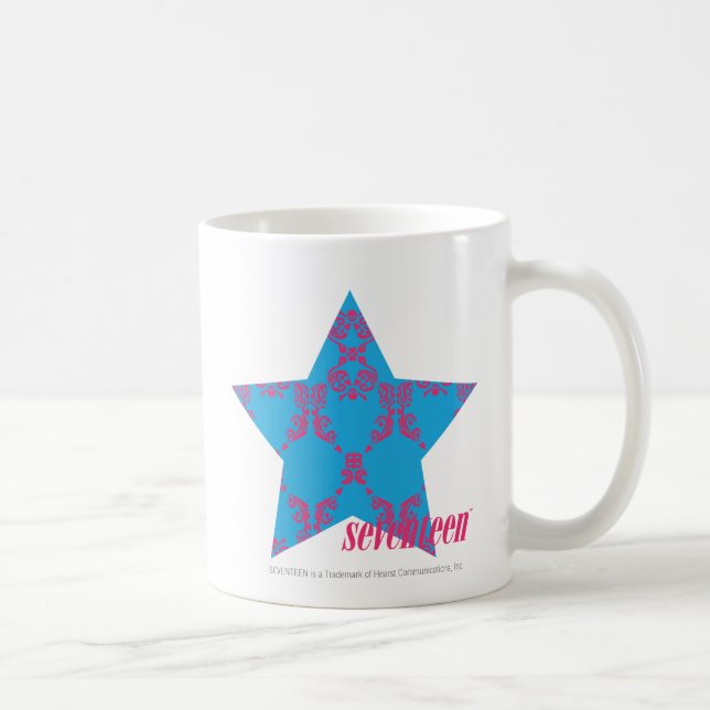 Mug Magenta-Aqua 2 de damassé (Droite)