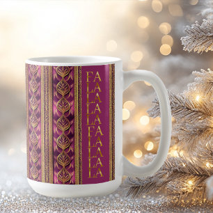 Mug Magenta Gold Fa Noël La La Motif#27 ID1009