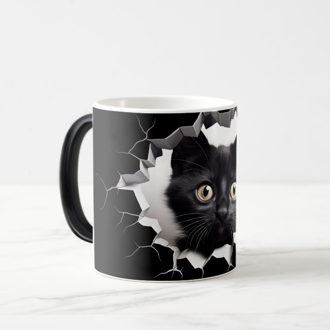 Mug Magic 3D Black cat (Devant gauche)