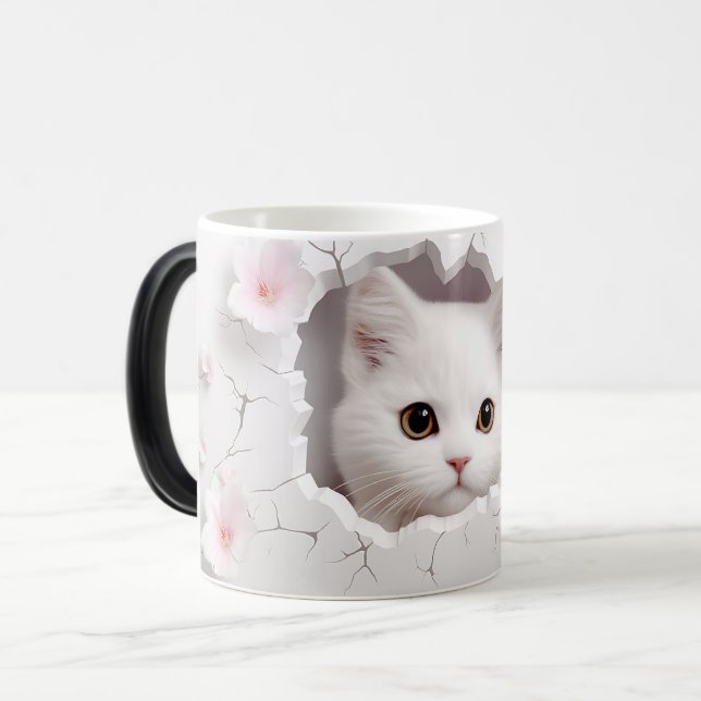 Mug Magic 3D cat Verwandlungstasse (Vorderseite Links)