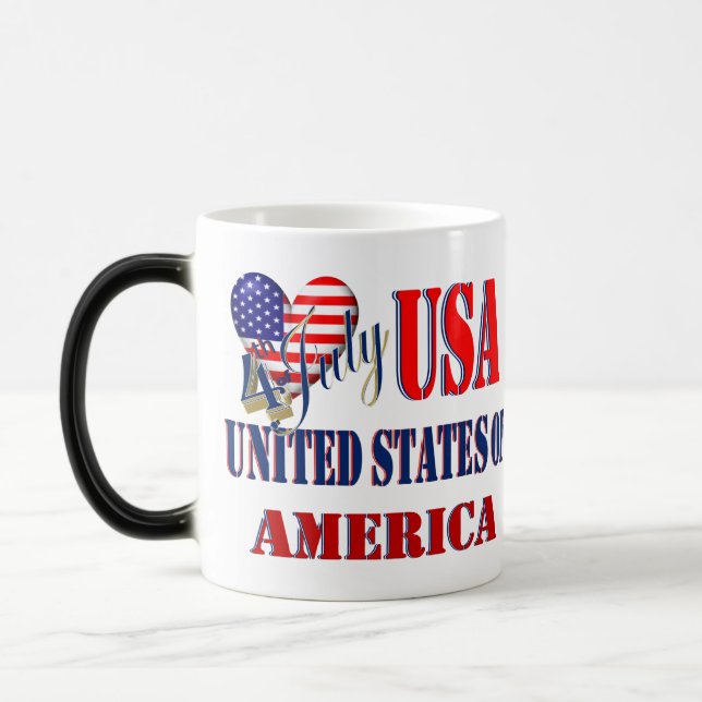 Mug Magic 4 juillet USA T-Shirt Classic Round Sticker Coff (Gauche)