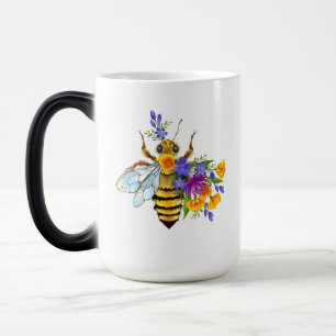 Mug Magic Abeille à fleurs avec plantes sauvages