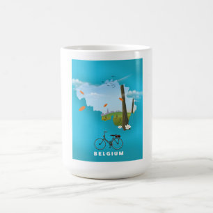 Mug Magic Affiche de voyage imprimée carte de la Belgique.