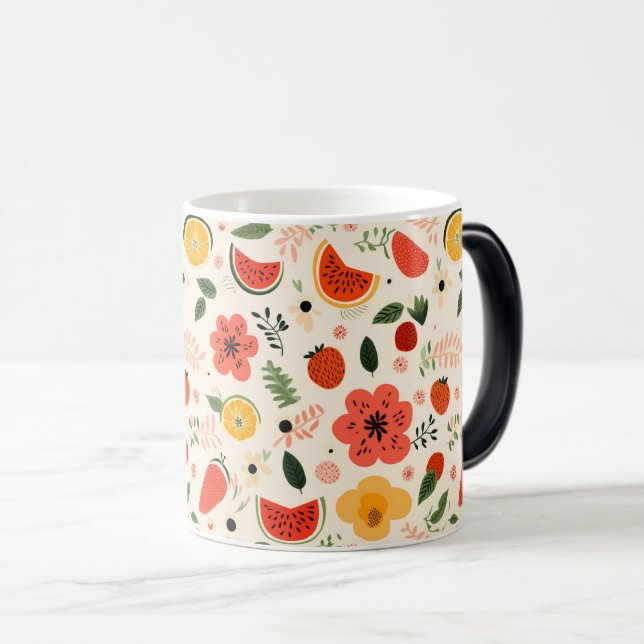 Mug Magic Agrumes et motifs floraux dynamiques (Devant droit)