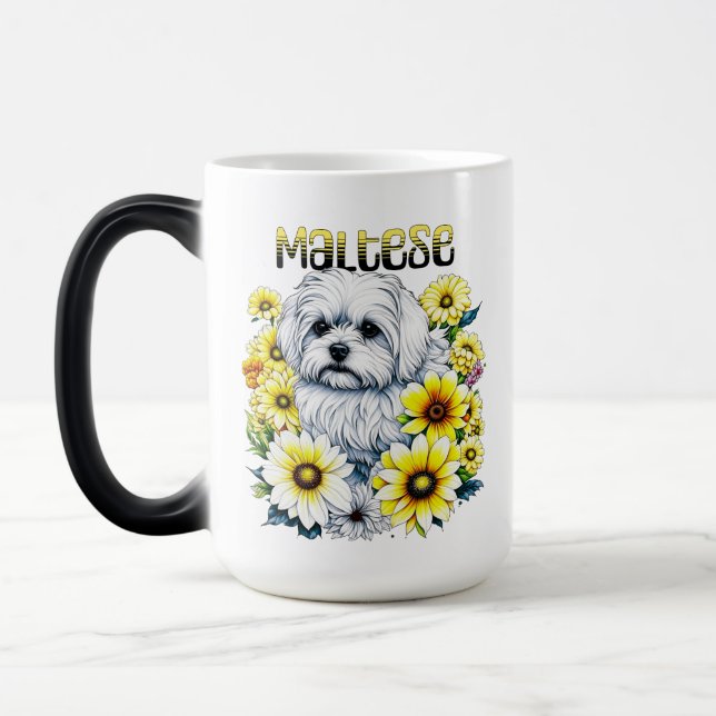 Mug Magic Ai Art de l'aquarelle maltaise pour les propriétai (Gauche)
