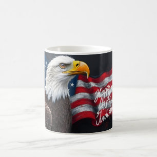 Mug Magic Aigle chauve avec drapeau américain Art du 4 juill