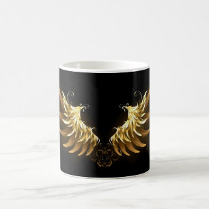 Mug Magic Ailes d'Ange d'or sur arrière - plan noir