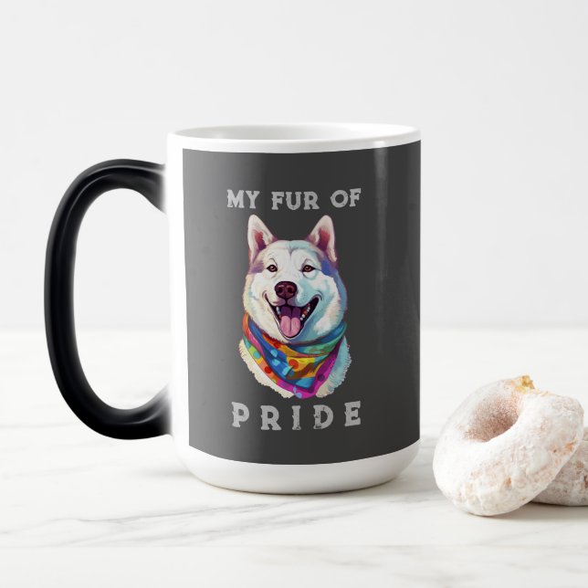 Mug Magic Akita Chien Rainbow Drôle Ma Fierté De Fourrure (Avec donut)