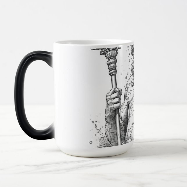 Mug Magic Ancient Greek Poseidon Stone Statue Graphic (Gauche)