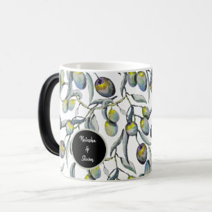 Mug Magic Aquarelle bleu pourpre Branche d'olive