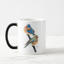 Aquarelle Bluebird Couple Art