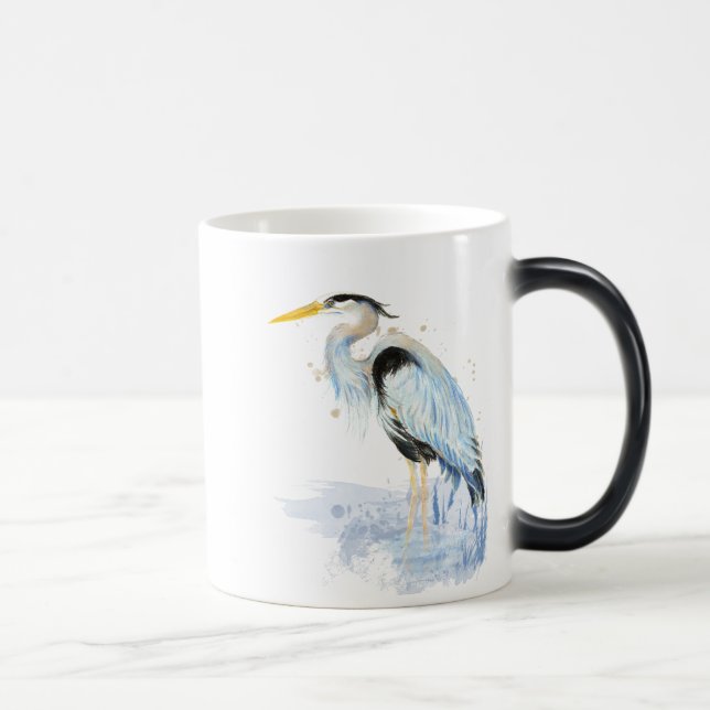 Mug Magic Aquarelle originale Great Blue Heron Bird (Droite)