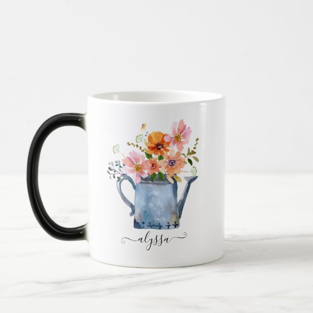 Mug Magic Aquarelle peinte à la main Floral (Gauche)