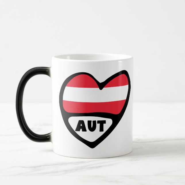Mug Magic Autriche Code Pays Drapeau Coeur AUT (Gauche)