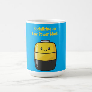 Mug Magic Batterie Sociale Mignonne "Socialisation en Mode F