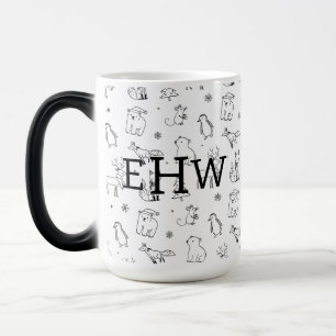 Mug Magic Bed & Breakfast Hiver Bois Animaux avec Monogramme