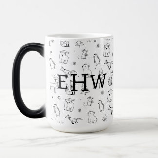 Mug Magic Bed & Breakfast Hiver Bois Animaux avec Monogramme