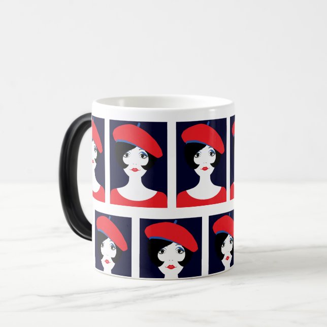 Mug Magic Belle Française Rétro : Élégante (Devant gauche)