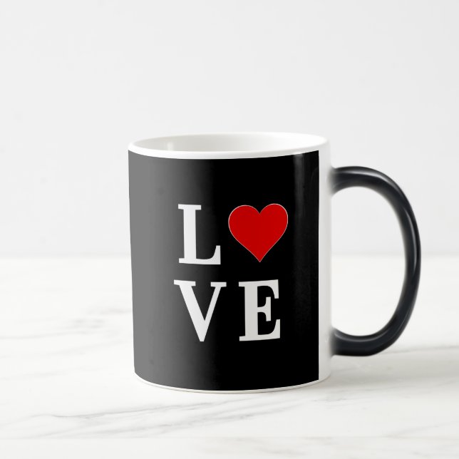 Mug Magic Black LOVE Heart Moderne tendance (Droite)