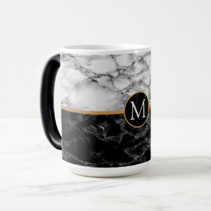 Mug Magic Black & Marbre blanc Stone tendance - Ajouter votr