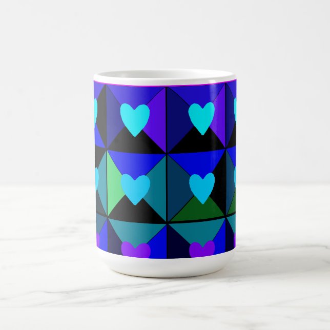 Mug Magic Boîtes de cœurs bleus (Centre)