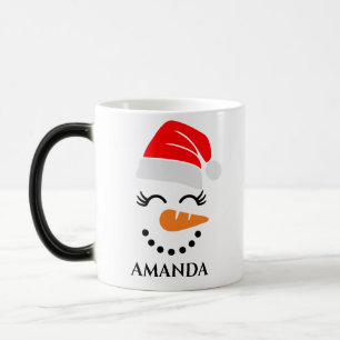 Mug Magic bonhomme de neige de Noël personnalisé avec nom pe