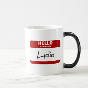 Mug Magic Bonjour mon nom est Lydia (rouge)