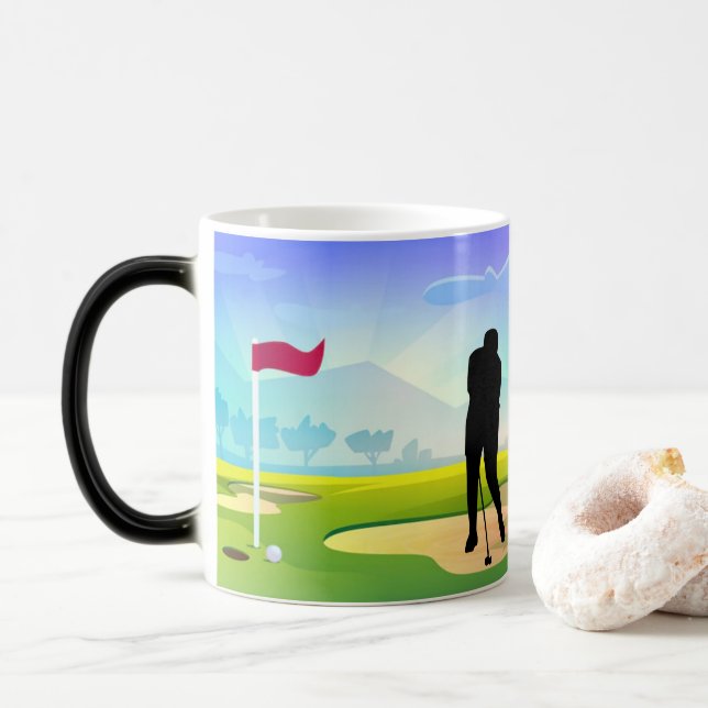 Mug Magic Bouge de café de Golfer (Avec donut)