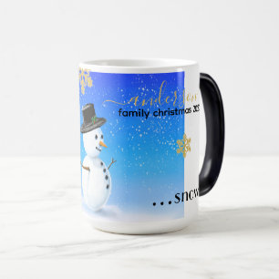 Mug Magic Bouteille de Noël familiale personnalisée avec bon