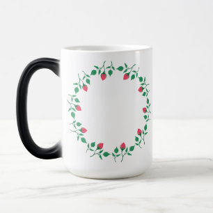 Mug Magic Cadre rond fleuri avec fleurs roses