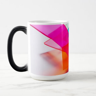 Mug Magic Calques de verre abstraits rose bleu néon modernes