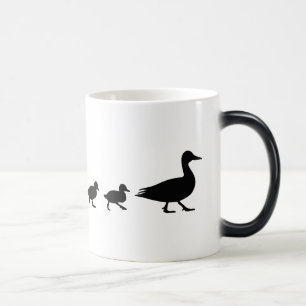 Mug Magic Canard et canetons de mère en silhouette