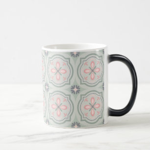 Mug Magic Carreaux Floraux Pastel Vert