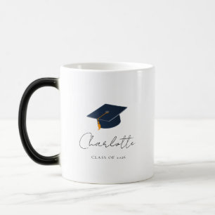 Mug Magic Casquette de remise des diplômes élégante & nom pe